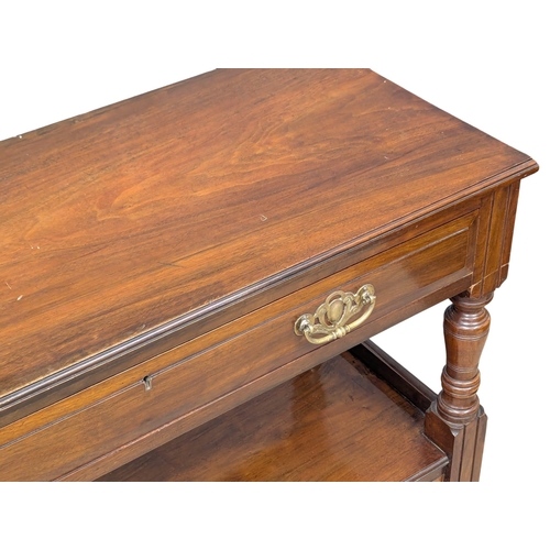 893 - A late 19th century walnut buffet table with drawer and 2 door cupboard. Circa 1880-1900. 100 x 41 x... 