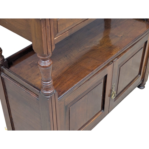 893 - A late 19th century walnut buffet table with drawer and 2 door cupboard. Circa 1880-1900. 100 x 41 x... 