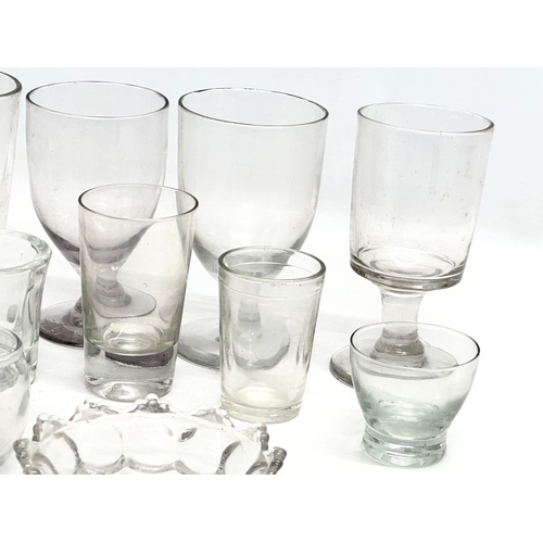 897 - A collection of 19th Century Victorian drinking glasses and an Early 20th Century moulded glass dish... 