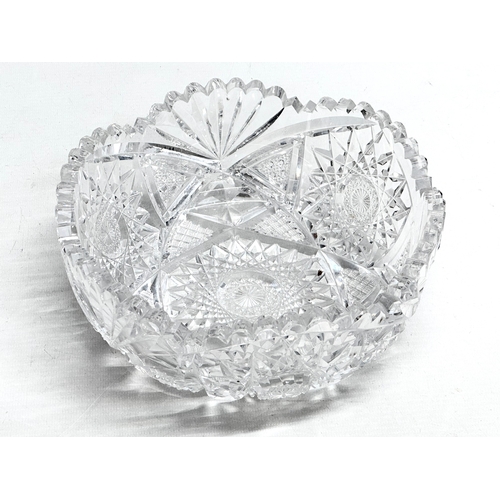 926 - An Early 20th Century American Brilliant Cut crystal fruit bowl 20x8cm. Together with a Bohemian jug... 