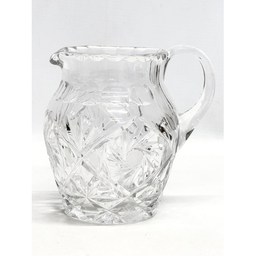 926 - An Early 20th Century American Brilliant Cut crystal fruit bowl 20x8cm. Together with a Bohemian jug... 