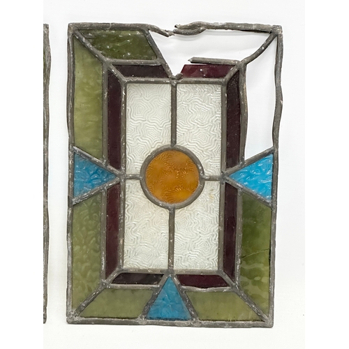 573 - A set of 4 Late 19th Century stained glass panels. 17x24.5cm