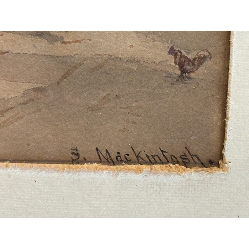 402 - Two Early 20th Century watercolours. Signed S Mackintosh. 30.5x18cm. Frames 47x37cm