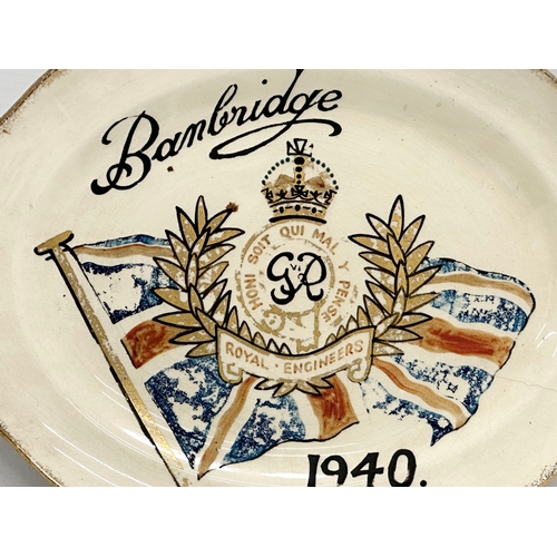 562 - A WWII commemorative Royal Engineers platter. Banbridge. 31x25cm