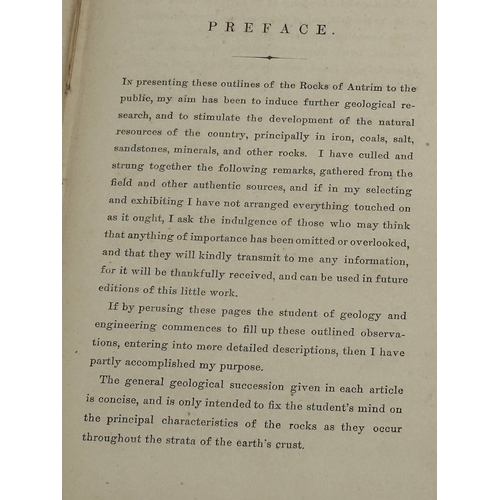 752 - A 1st Edition Outlines of The Rocks of Antrim by David Smith C.E. Belfast, 1868.