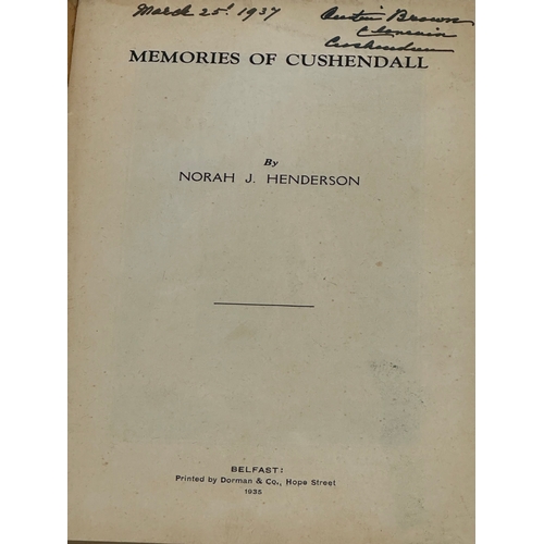 757 - A very rare 1st Edition Memories of Cushendall. By Norah J Henderson. 1935.