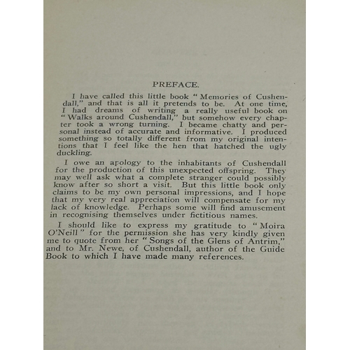 757 - A very rare 1st Edition Memories of Cushendall. By Norah J Henderson. 1935.