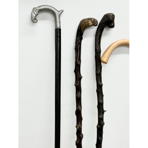 810 - 6 vintage walking sticks.