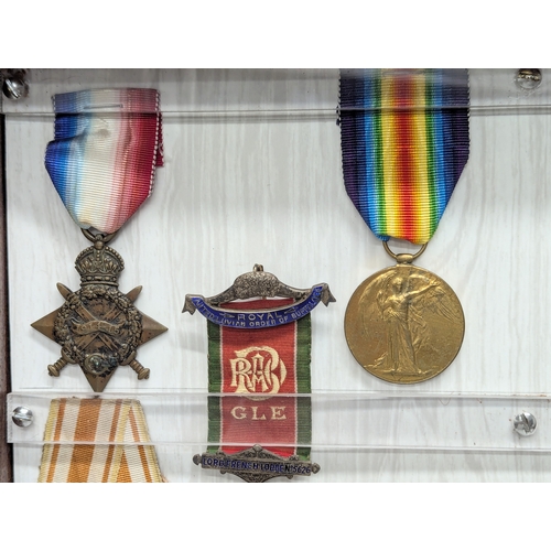 567 - A collection of vintage military medals, including First World War George V silver medal. World War ... 