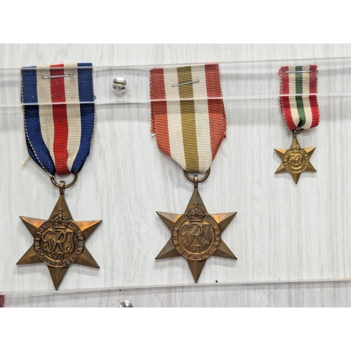 567 - A collection of vintage military medals, including First World War George V silver medal. World War ... 