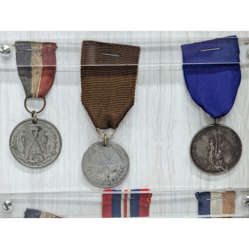 567 - A collection of vintage military medals, including First World War George V silver medal. World War ... 