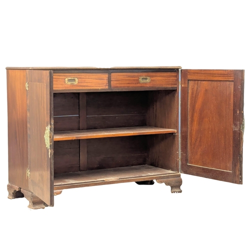 794 - A large Early 20th Century Chippendale Revival mahogany linen cupboard. 126x49x100cm