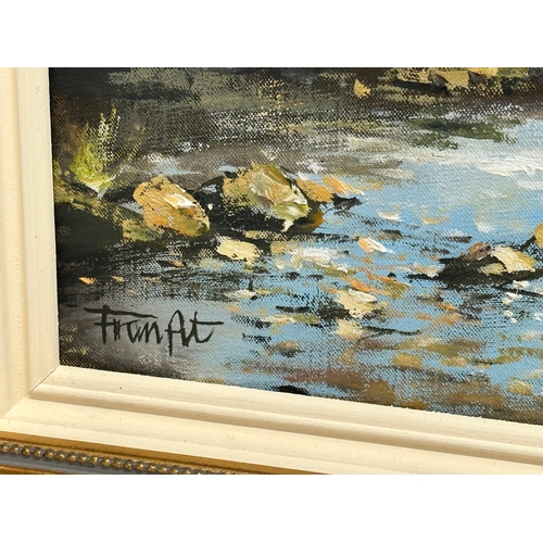 477 - Fran Fit (Frank Fitzsimons) Large oil on canvas. 77x42cm. Frame 92x56cm