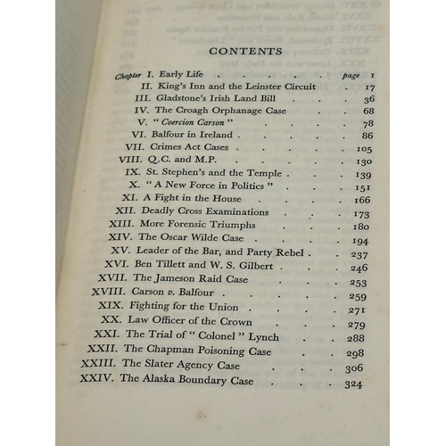 787 - 1st Edition. The Life of Lord Carson. By Edward Majoribanks. 1932. Volume I. Volume II never publish... 