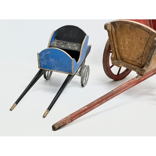 717 - Two vintage horse carts. 68x46cm