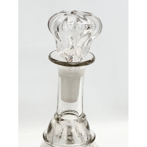 489 - A 19th Century Victorian glass Newcastle decanter. 31cm