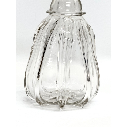 489 - A 19th Century Victorian glass Newcastle decanter. 31cm