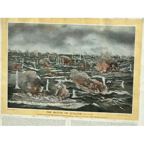 568 - An Early 20th Century print of The Battle of Jutland. The Day Battle. May 31st 1916. 61.5x51.5cm