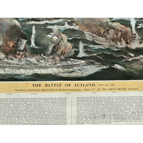 568 - An Early 20th Century print of The Battle of Jutland. The Day Battle. May 31st 1916. 61.5x51.5cm