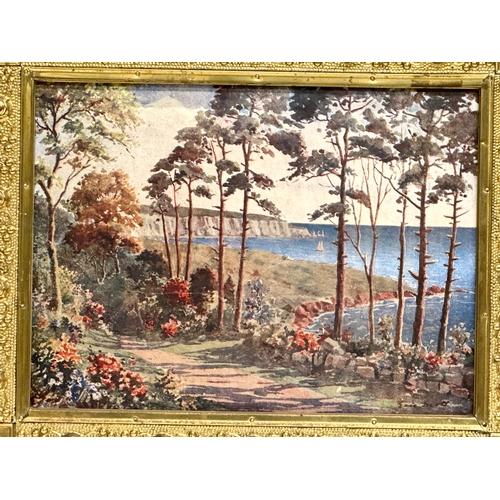 733 - An Early 20th Century brass framed print. 58x47cm