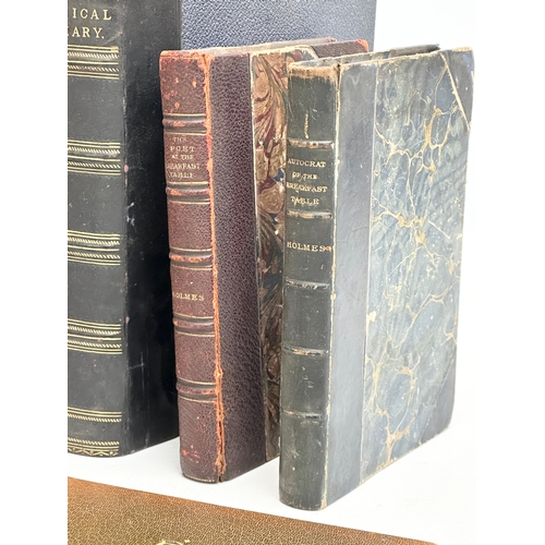 790 - A collection of 19th and Early 20th Century leather bound books.