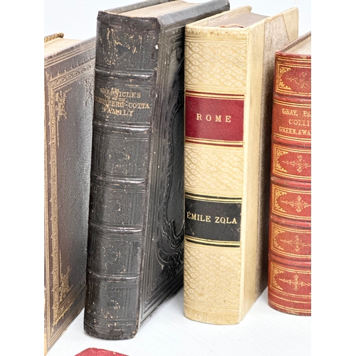 790 - A collection of 19th and Early 20th Century leather bound books.