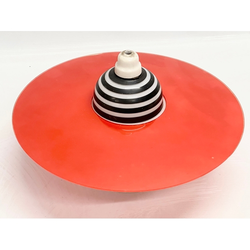 837 - A 1950’s Mid Century Space Age glass light shade. 29x20cm