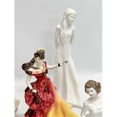 905 - A collection of Royal Doulton figurines. 28cm. 24cm. 22cm. 21cm. 11 figurines.