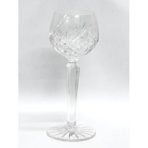 408A - A set of 12 Bohemian crystal hock glasses/wine glasses. 19cm