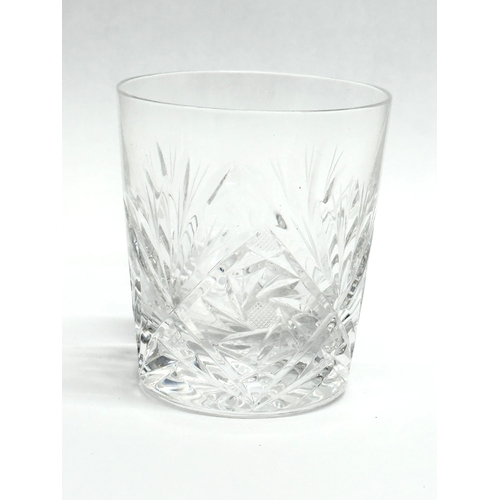 946 - Bohemian crystal drinking glasses. 5 whiskey tumblers 7x7.5cm. 8x13cm