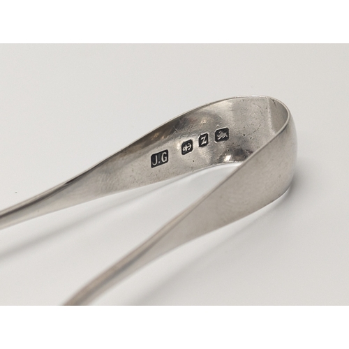 590E - Birmingham silver sugar tongs, 1899