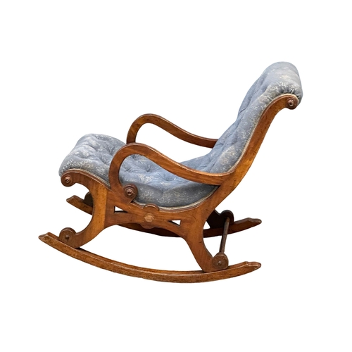 410 - A 19th Century mahogany framed rocking chair. Circa 1870.