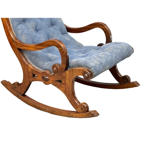 410 - A 19th Century mahogany framed rocking chair. Circa 1870.