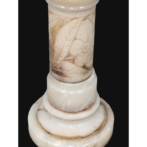 444 - A Mid 20th Century alabaster jardiniere stand. 81cm