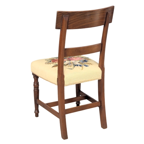 910 - A Late William IV mahogany side chair with needlepoint upholstery. Circa Late 1830. 1