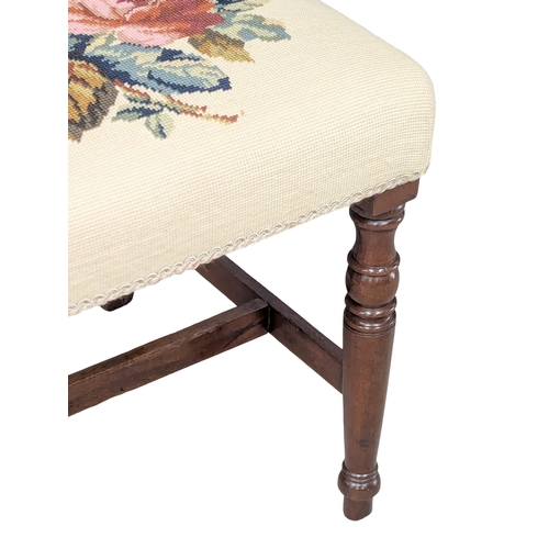 910 - A Late William IV mahogany side chair with needlepoint upholstery. Circa Late 1830. 1