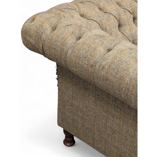 A Victorian style deep button Chesterfield sofa. Harris Tweed ...