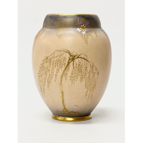 5 - A Carlton Ware Sketching Bird vase. C.1930. 17cm.