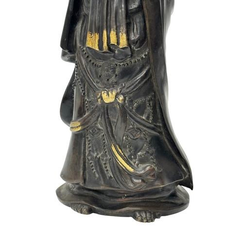 60 - A large Japanese bronze Kannon statue. 19th Century, Meiji Period (1868-1912) 45.5cm.