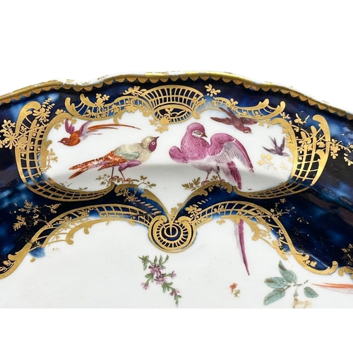 98 - Chelsea, C.1760. A Mazarine Ground Platter. 18th Century. Gold Anchor Mark. A central white reserve ... 