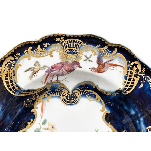 98 - Chelsea, C.1760. A Mazarine Ground Platter. 18th Century. Gold Anchor Mark. A central white reserve ... 