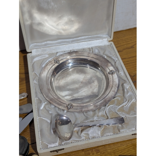 261 - Quantity of vintage EPNS cutlery, cruet sets etc