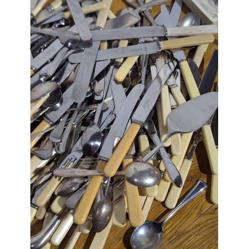 261 - Quantity of vintage EPNS cutlery, cruet sets etc