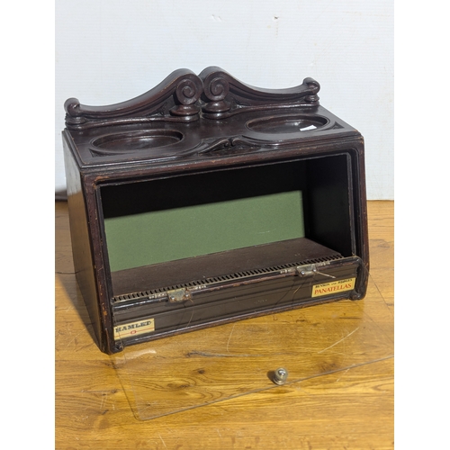 13 - Vintage countertop cigar display case, 39x21x30cm