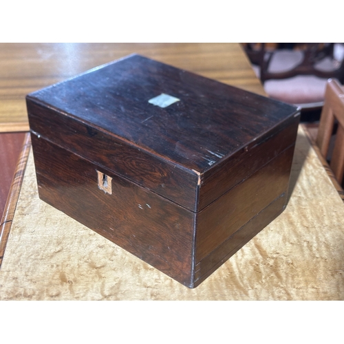 36 - A Victorian rosewood vanity box. 30.5x22.5x17.5cm.