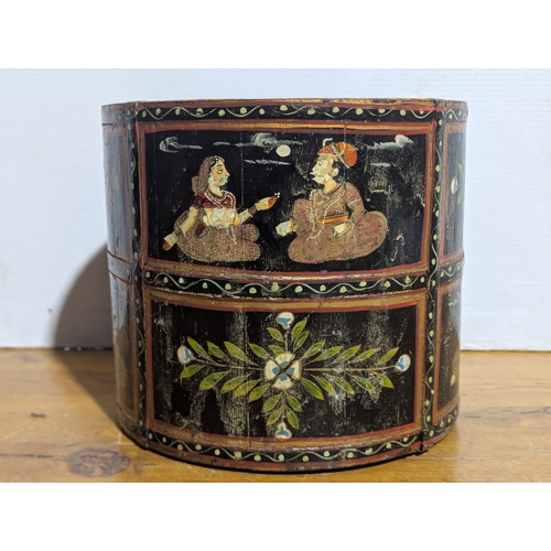 18 - Painted Indian planter, 26x24cm