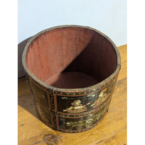 18 - Painted Indian planter, 26x24cm