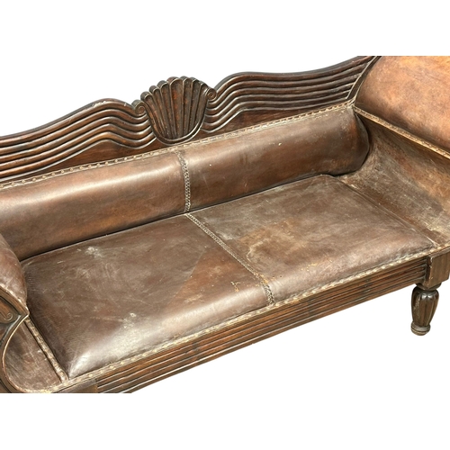 4 - A large Early 19th Century style double end sofa, 223cm.