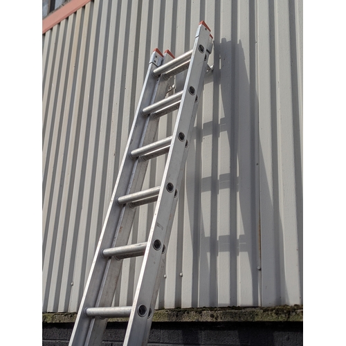 37 - Large extending alloy ladders. 341cm unextended