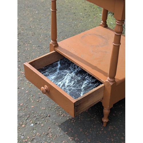 222 - A Victorian painted pine side table